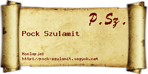 Pock Szulamit névjegykártya